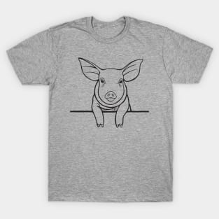 Cute Piggy Drawing - farm animal design T-Shirt